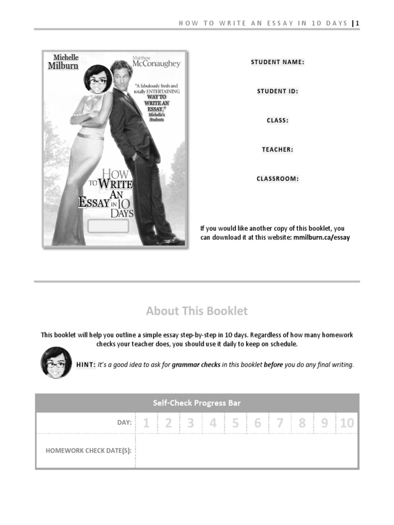 Write an Essay in 10 Days Guide | PDF | Essays | Citation