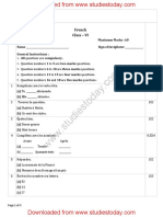 CBSE Class 6 French Question Paper Set C