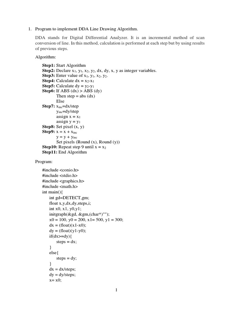 Line and Shape Drawing Algorithms | PDF | Teaching Methods & Materials ...