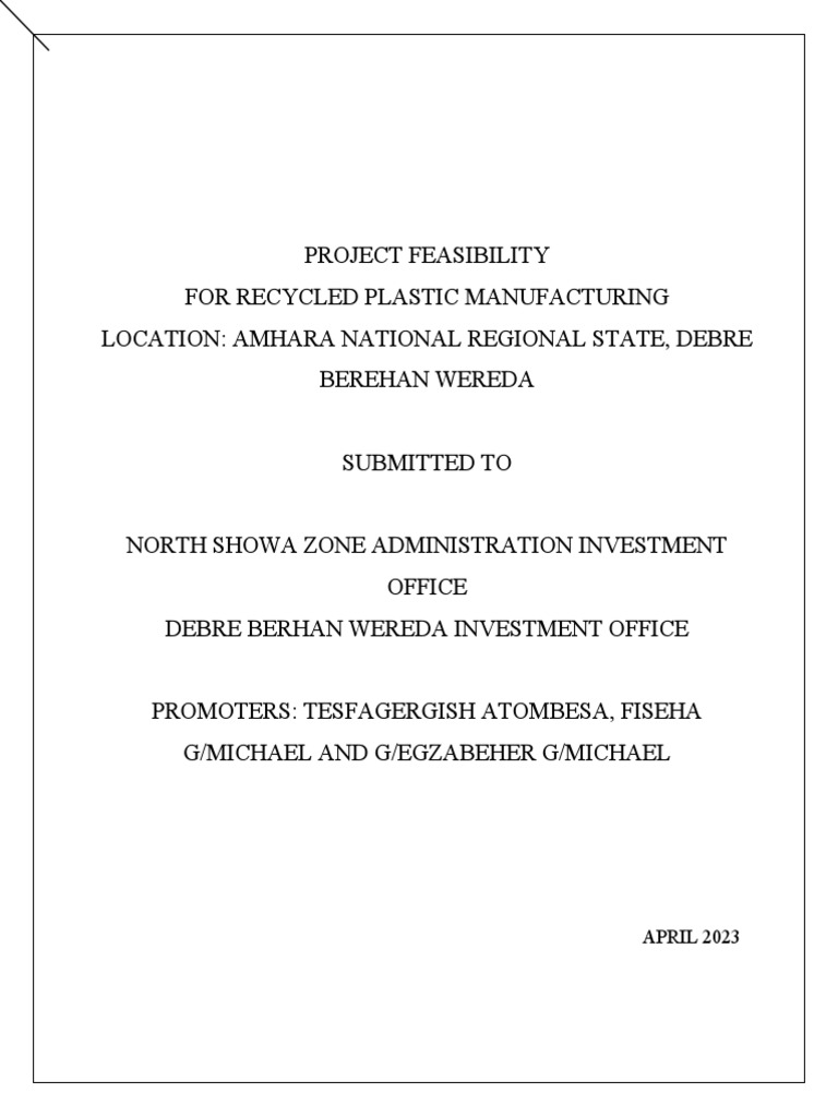 Plastic Recycling Industry Feasibility | PDF