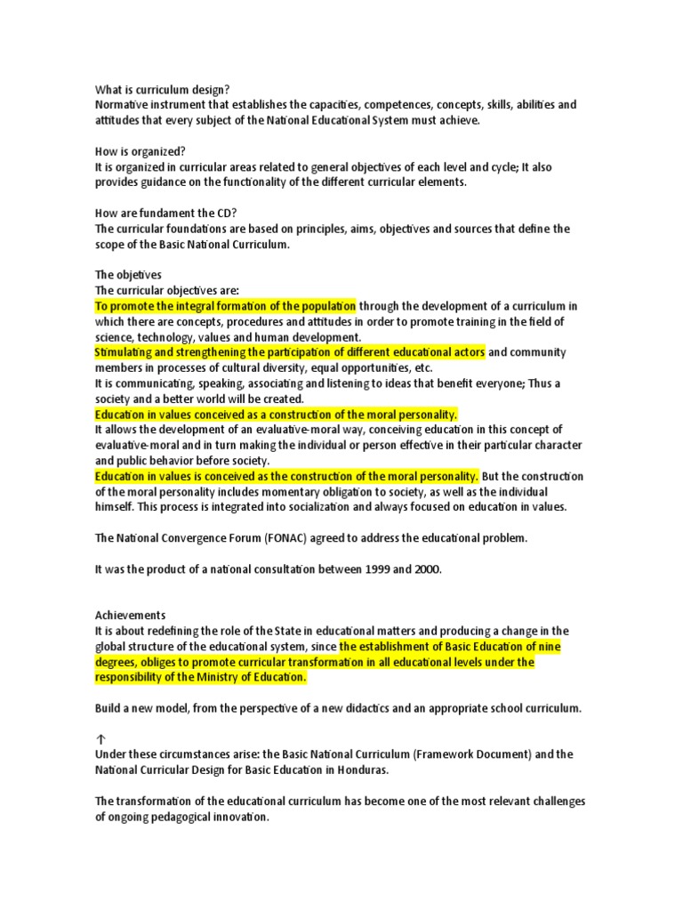 What Is Curriculum Design Pdf