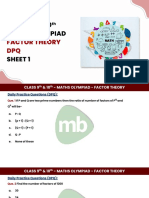 DPQ Sheet - 1 Maths Olympiad Factor Theory