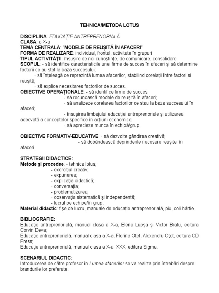 Tehnica (Metoda) Lotus | PDF