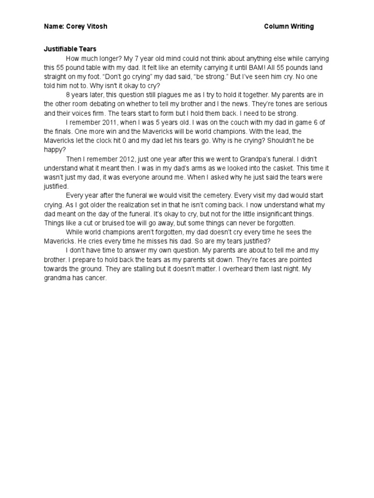 corey vitosh column writing document PDF