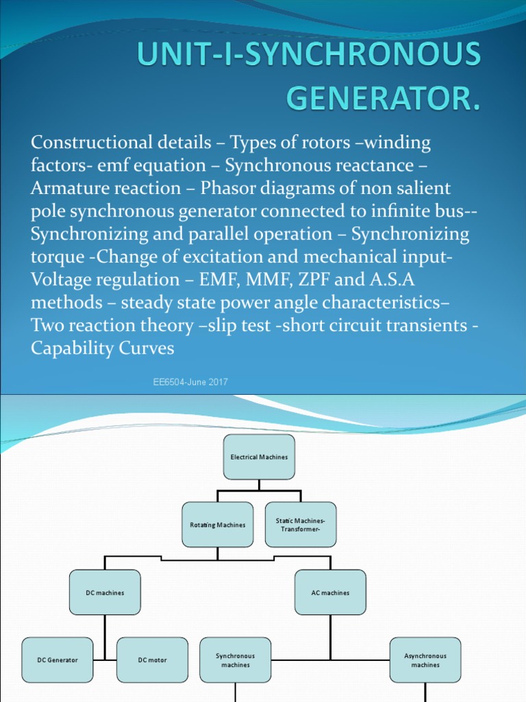 Unit I PPT June 2017 | PDF | Electric Generator | Electric Motor