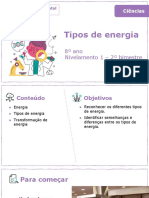 Tipos de Energia: 8º Ano Nivelamento 1 - 2º Bimestre