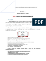 Seminar 2 - Regulile Și Rostul Lor În Managementul Clasei