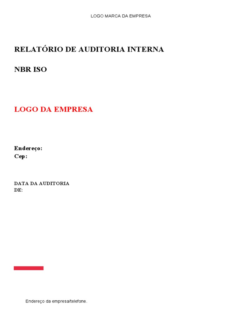Relatório de Auditoria Interna ISO 9001 | PDF | Qualidade (negócios ...