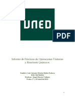 Informe de Prácticas de Operaciones Unitarias y Reactores Químicos.