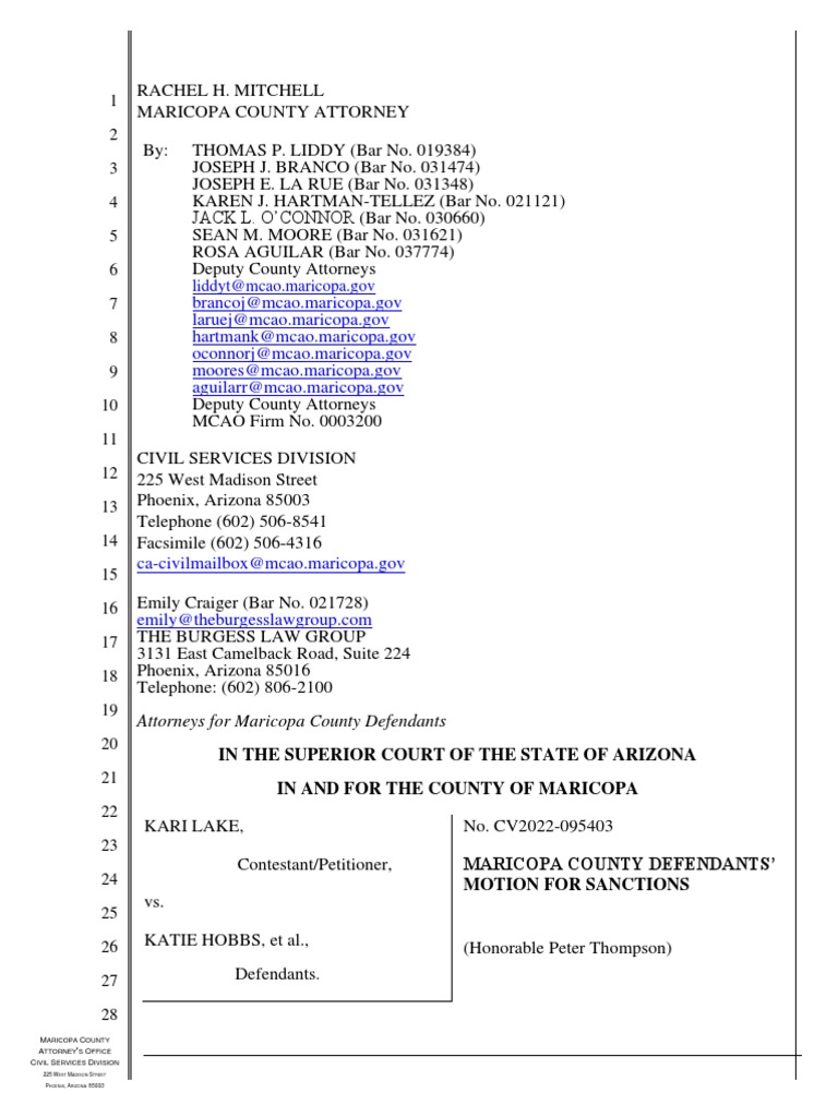 Maricopa county motion for sanctions 05 23 23 download free pdf