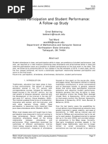 Class Participation and Student Performance