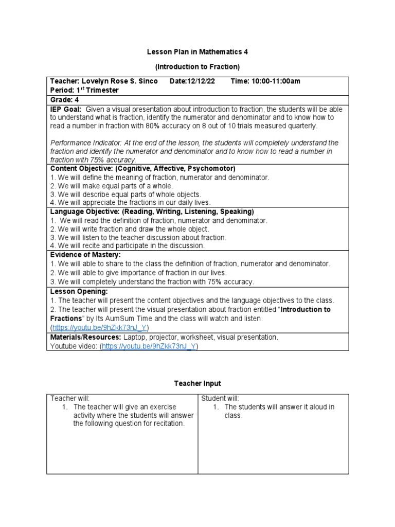 Final Exam Lesson Plan | PDF | Teachers | Lesson Plan