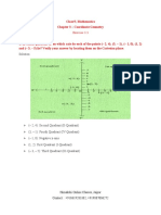 Class 9, Mathematics Chapter 3 - Coordinate Geometry: Solution