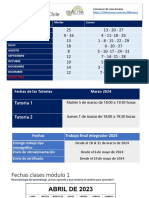 Fechas y Horarios Diplomado