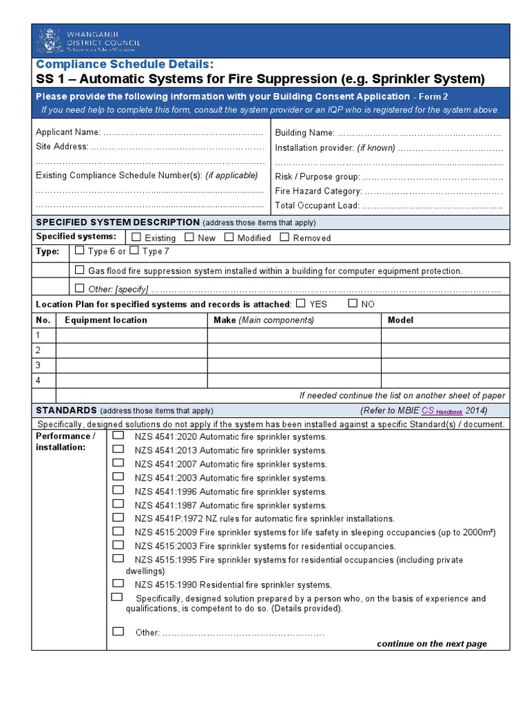 Fire Suppression Compliance Schedule | PDF | Fire Sprinkler System | Safety