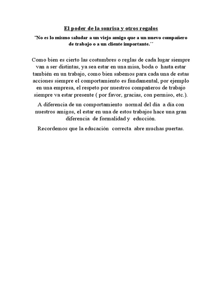 El Poder de La Sonrisa y Otros Regalos | PDF
