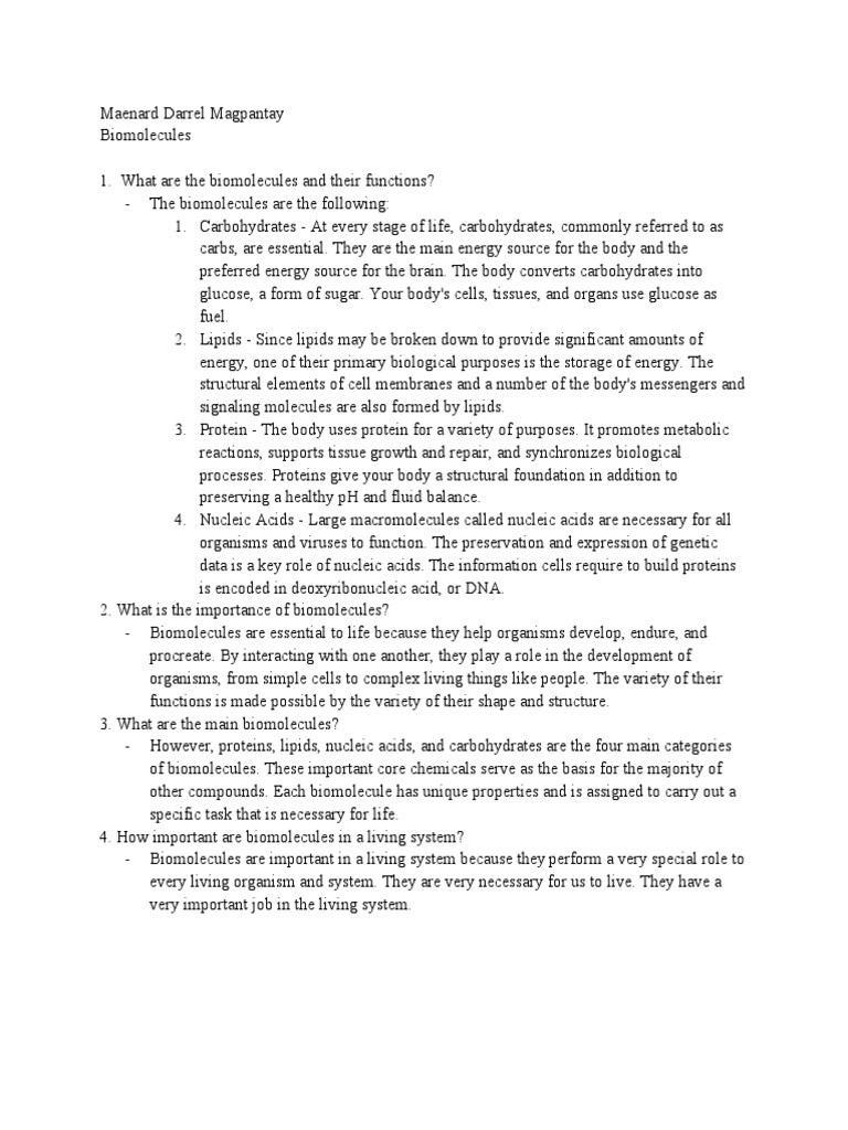 Biomolecules PDF Biomolecules Organisms