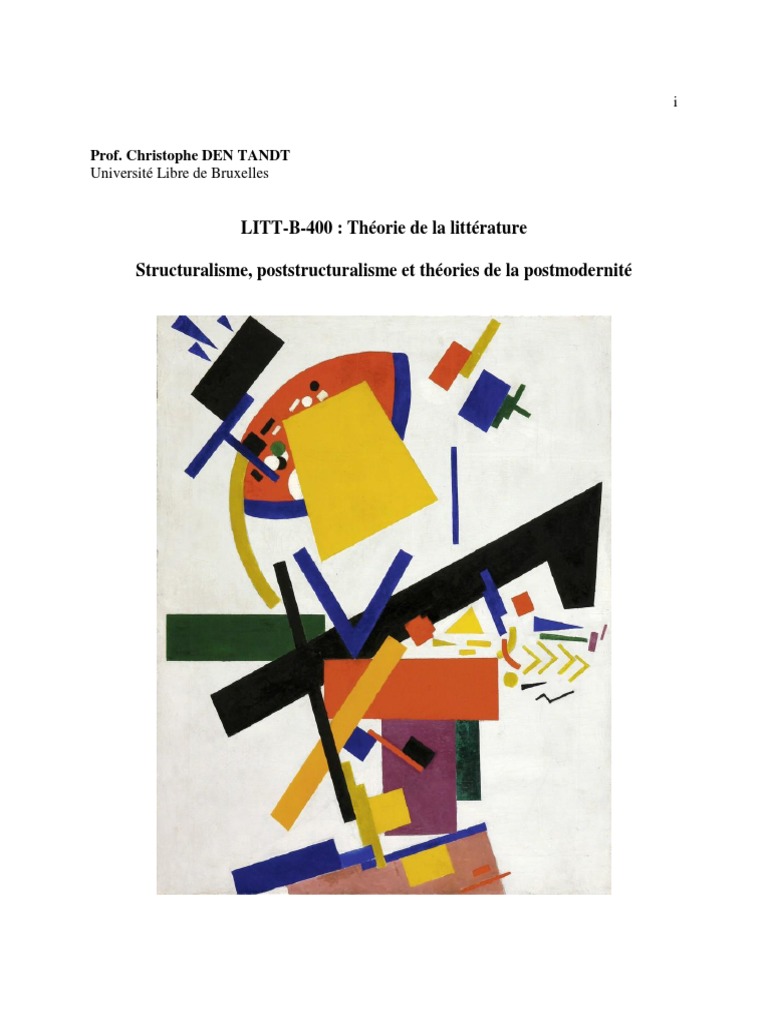 Structuralisme et Post-structuralisme | PDF | Sémiotique | Linguistique