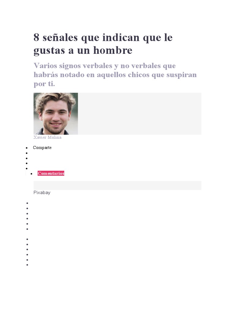 8 Señales Que Indican Que Le Gustas A Un Hombre | PDF | Sicología ...