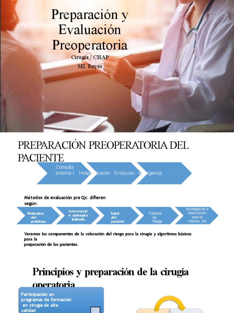 Preparación y Evaluación Preoperatoria | PDF | Cirugía | Evaluación