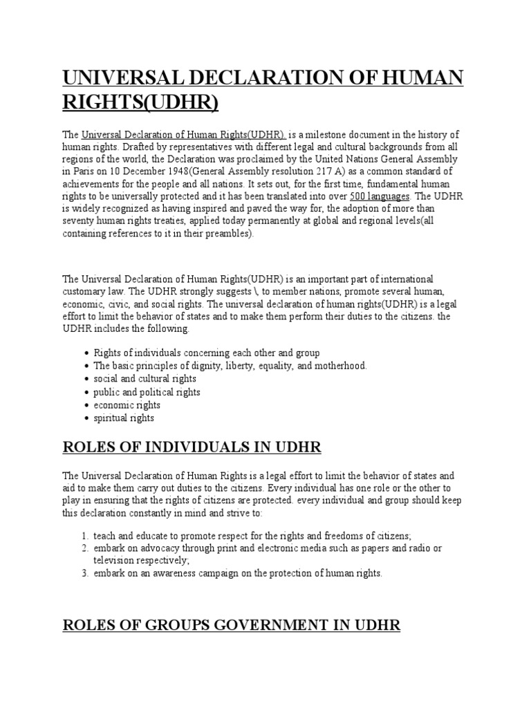 Universal Declaration of Human Rights | PDF | Human Rights | Rights