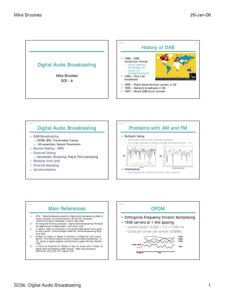 Digital Audio Broadcasting Overview | PDF | Orthogonal Frequency ...