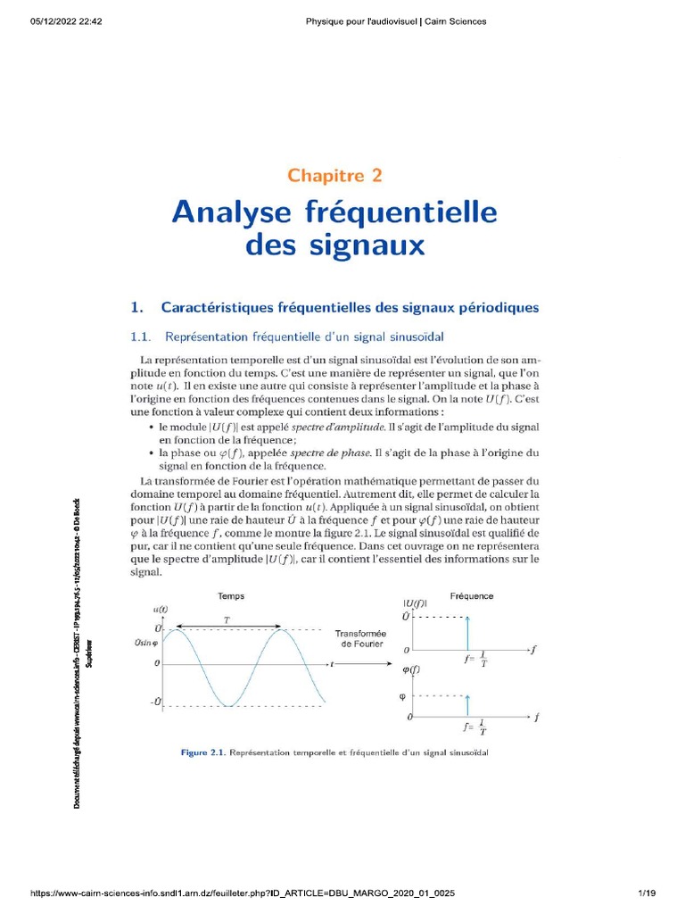 Chapitre 2. Analyse Fréquentielle Des Signaux | PDF