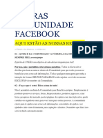 Regras Comunidade Facebook