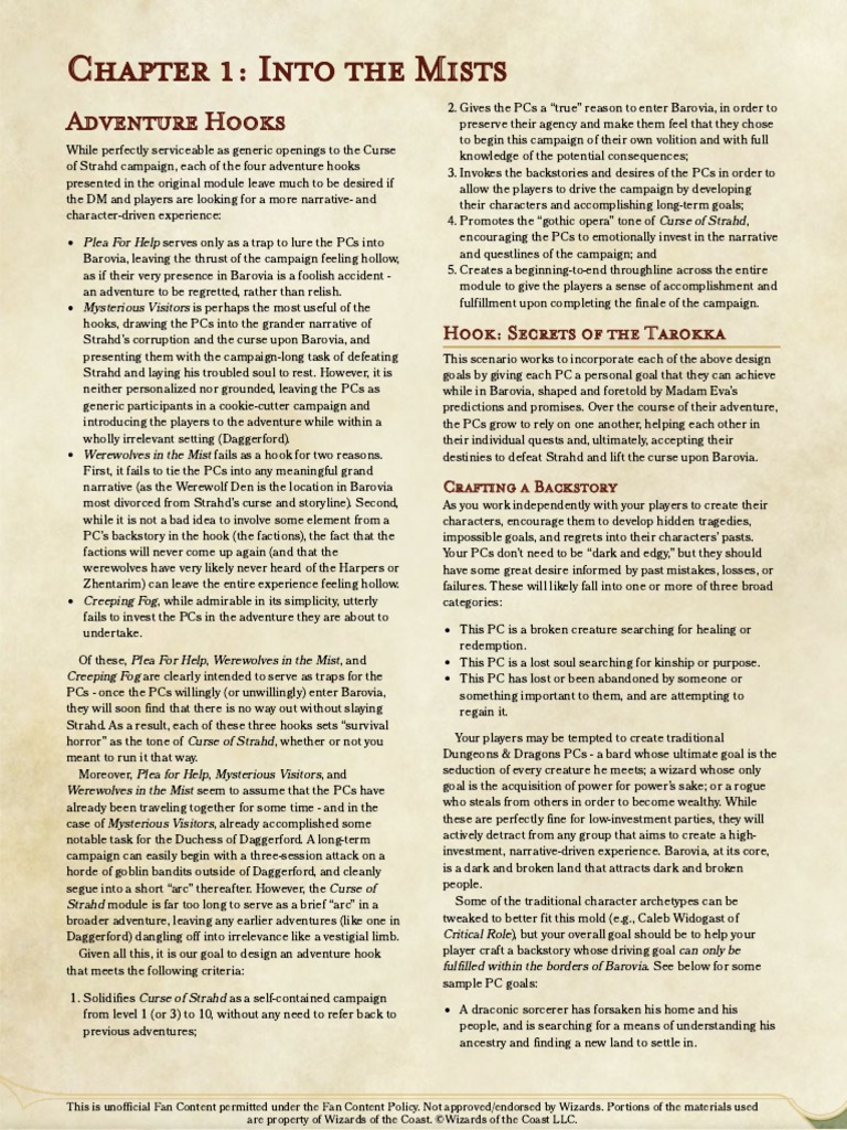Curse of Strahd Reloaded Ch. 0 - Introduction | PDF