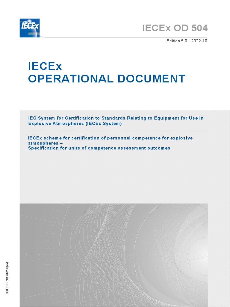 IECEx OD 504ed5.0 | PDF | International Electrotechnical Commission ...