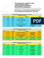 Programación Oficial - Segunda Fecha