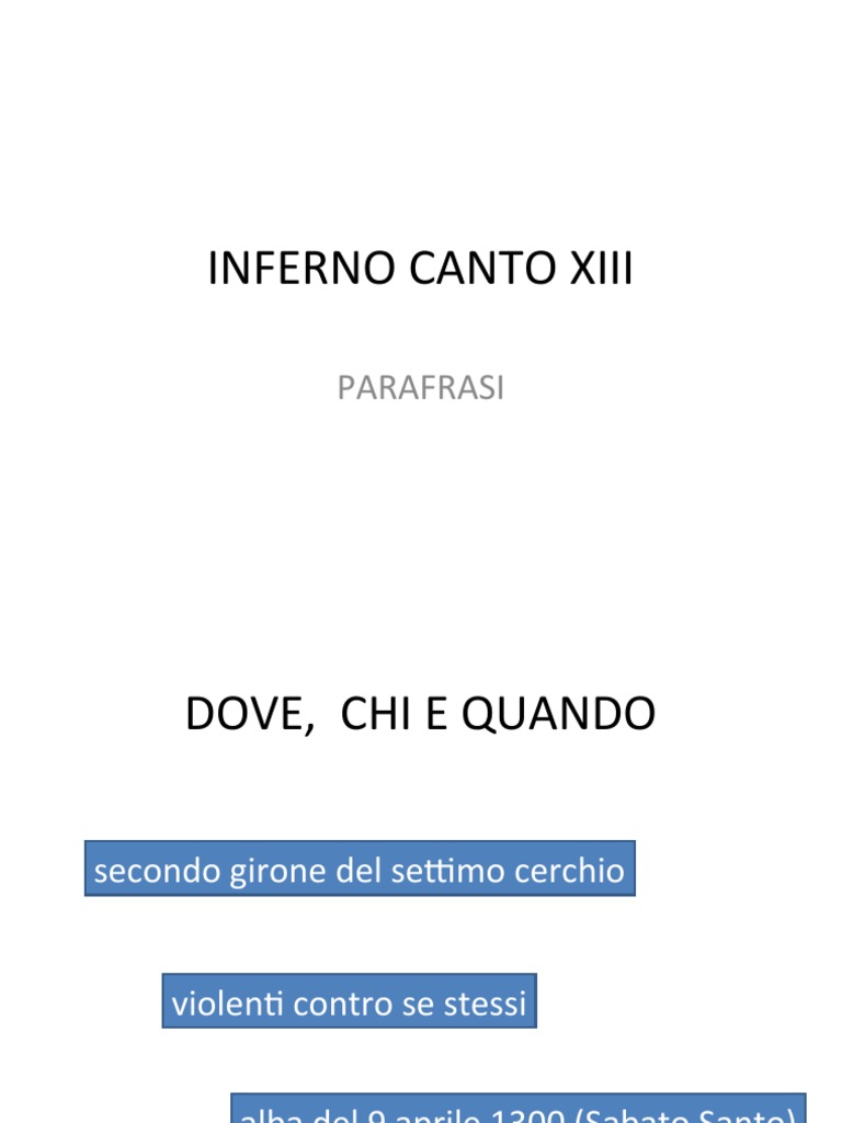 infernocantoxiiiparafrasi PDF
