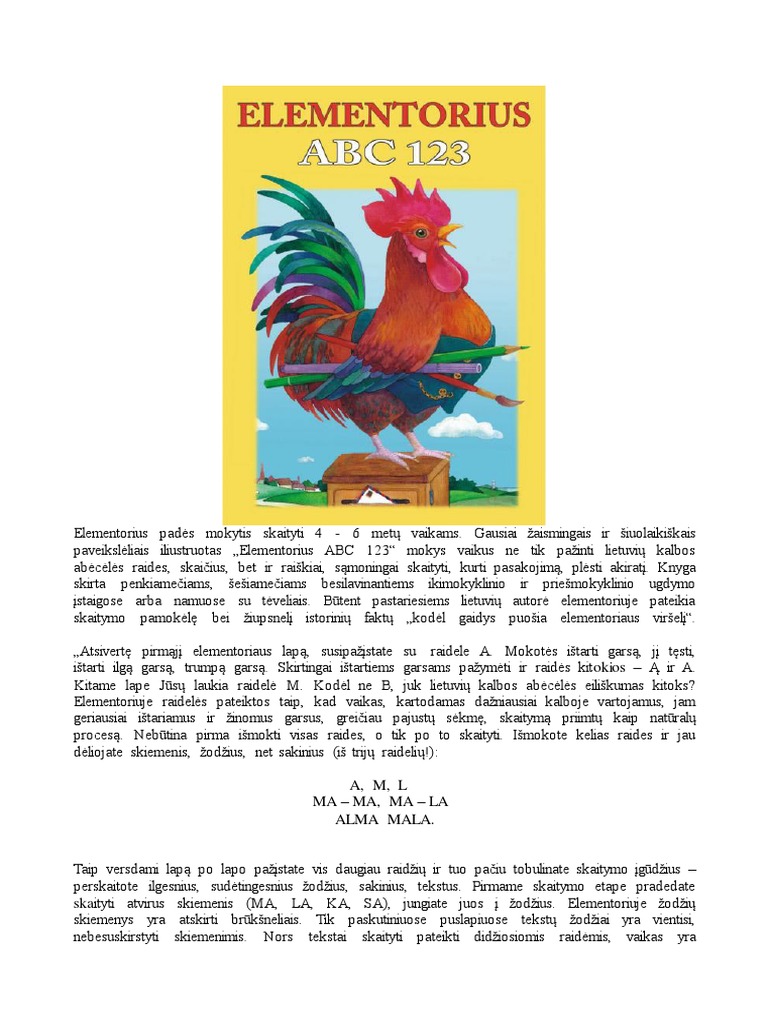 Elementorius ABC 123 | PDF