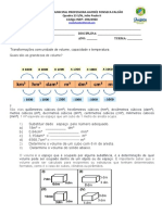 Transformações Com Unidade de Volume e Temperatura Parada Pedagógica 15 de Maio.