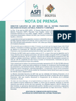 N 11 Nota de Prensa Director de ASFI Ratifico Solidez Del Sistema Financiero