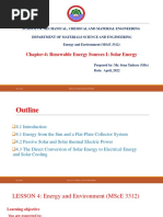 CHAPTER-4 Renewable Energy Sources I, Solar Energy