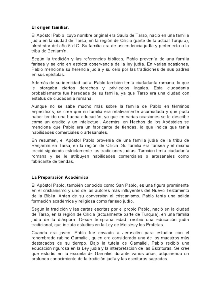 Pablo Pdf Pablo El Apóstol Cristianismo Primitivo
