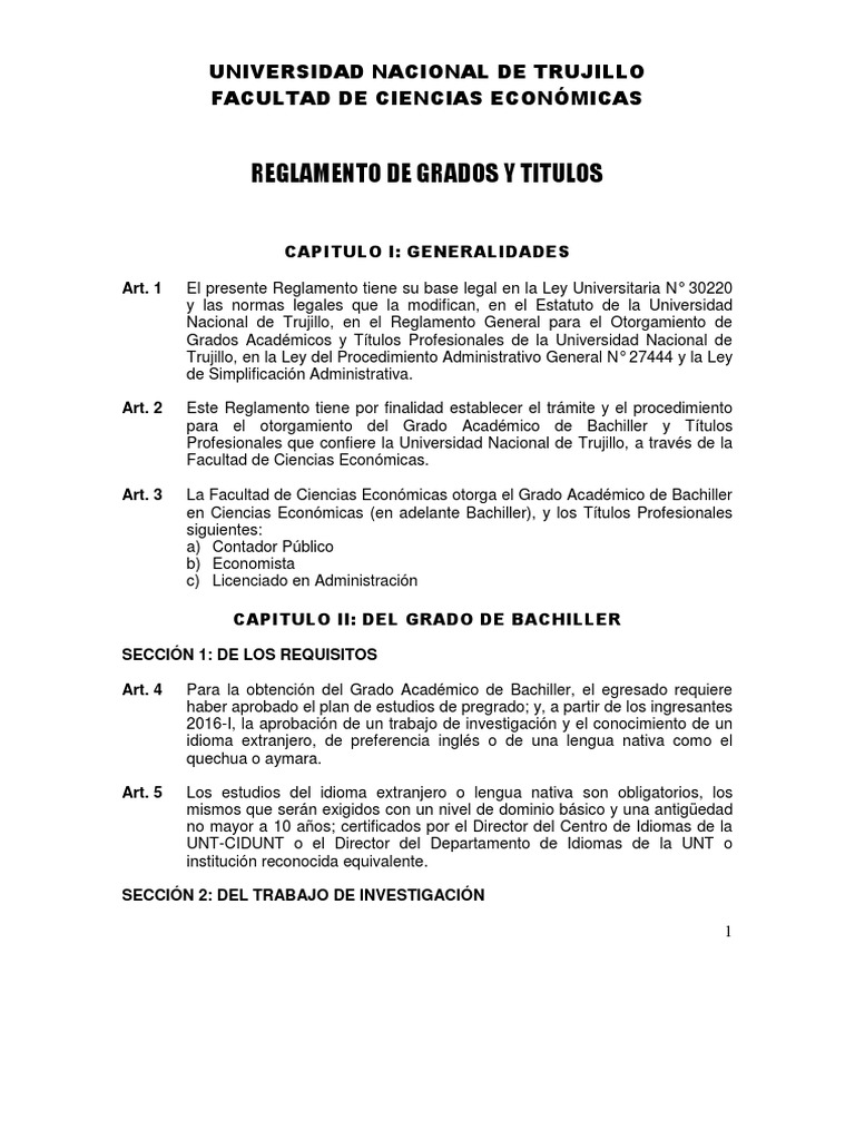 A reglamento de grados y t tulos ciencias econ micas 2022 1 1 21