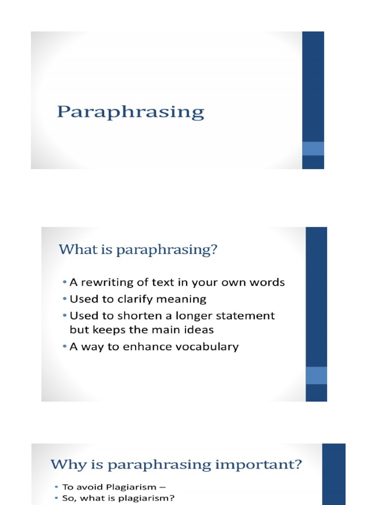 Paraphrasing Strategies Pdf _ (PDF) Strategies for effective ...
