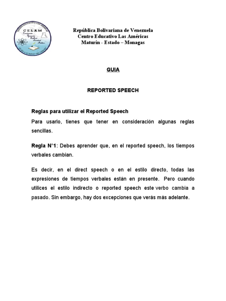 Guia Reported Speech | PDF | Lingüística