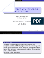 Sum of Prime and Semi-Prime Conjecture: Kisui Clinton Muthiani BMCS/134J/2017