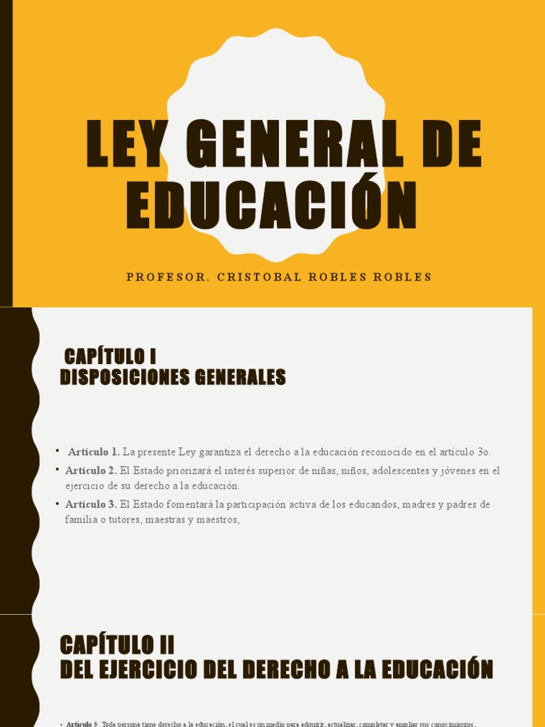 Ley General de Educacion | PDF | Educación de la primera infancia