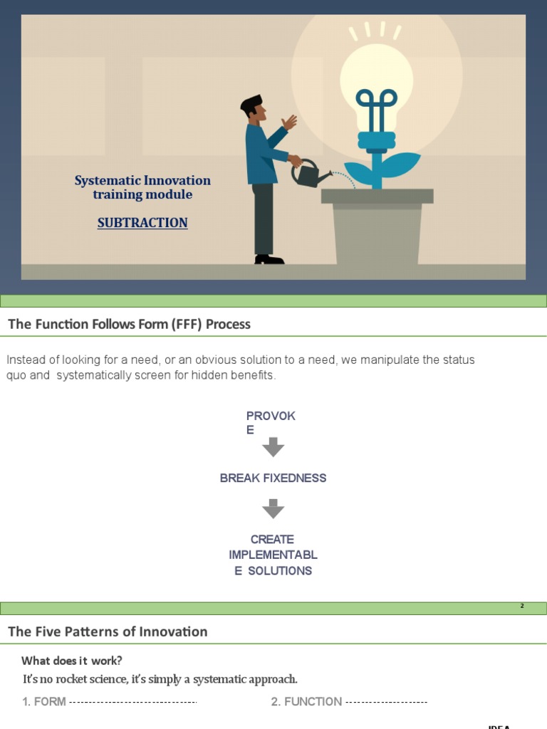 Innovation Training - Subtraction (Explained With Examples) | PDF | Low ...