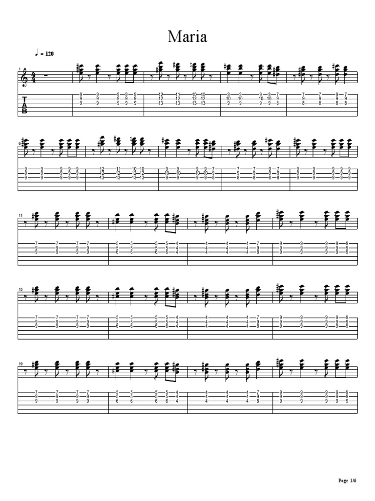 Tablatures pour Maria sur Tablatures.tk | PDF