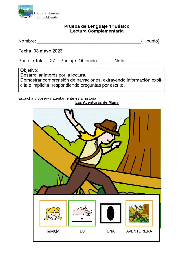 Comprensión Lectora con Pictogramas | PDF