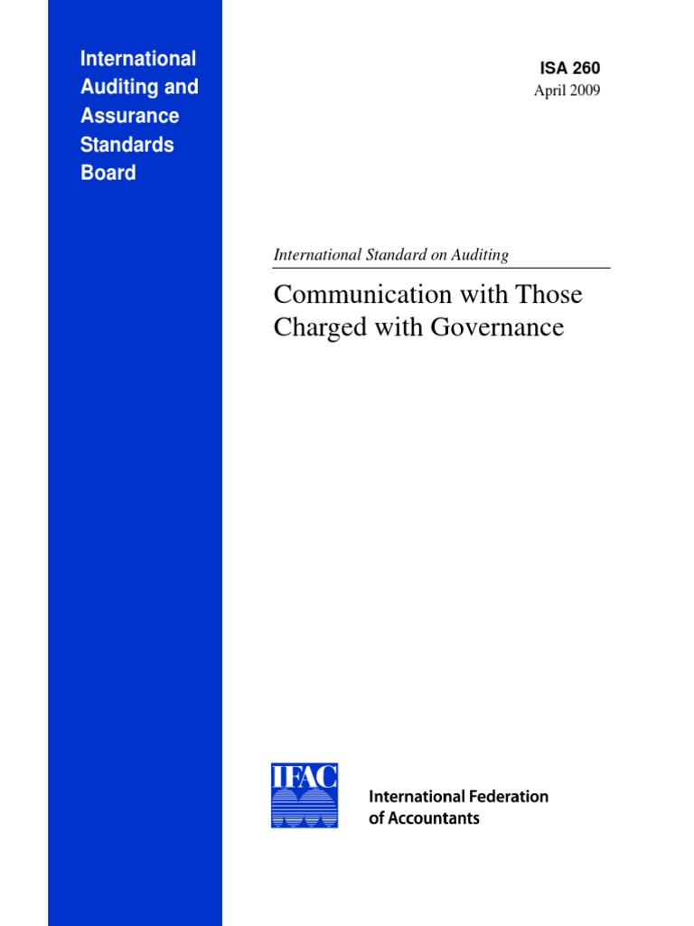 ISA 260 Standalone 2009 Handbook | PDF | Finance & Money Management