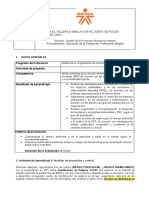 Guia para El Taller/La Simulacion/ El Juego de Roles/ Estudio de Caso Procedimiento: Ejecución de La Formación Profesional Integral