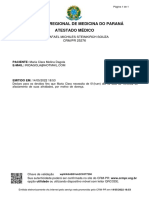 Conselho Regional de Medicina Do Paraná Atestado Médico: Dr. Rafael Michiles Steinkirch Souza CRM/PR 25276