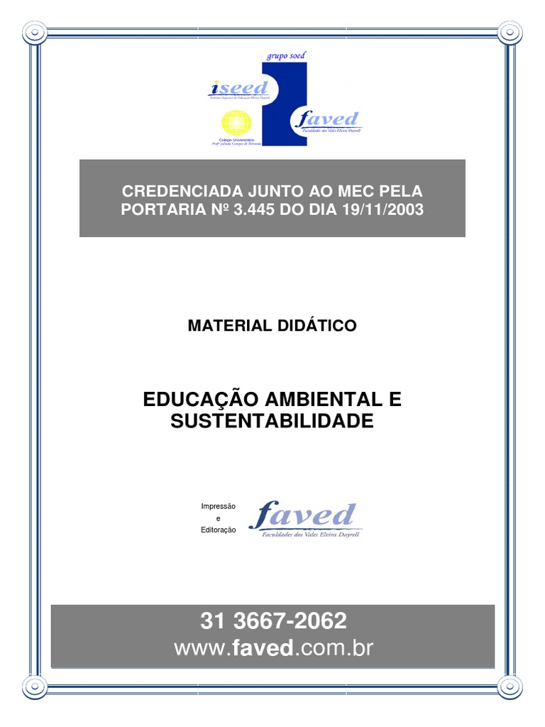 Educação Ambiental e Sustentabilidade | PDF | Sustentabilidade ...