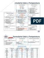 Formulario Calor y Temperatura